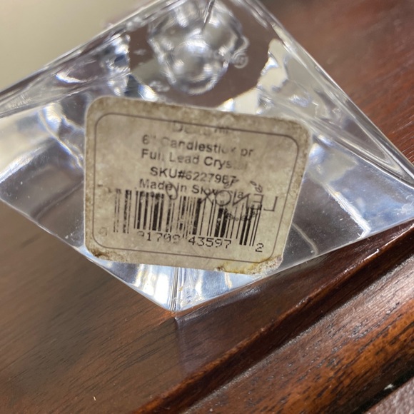 Lenox Pair of 6” Lead Crystal Candlestick Holders made in Slovenia - Picture 5 of 5